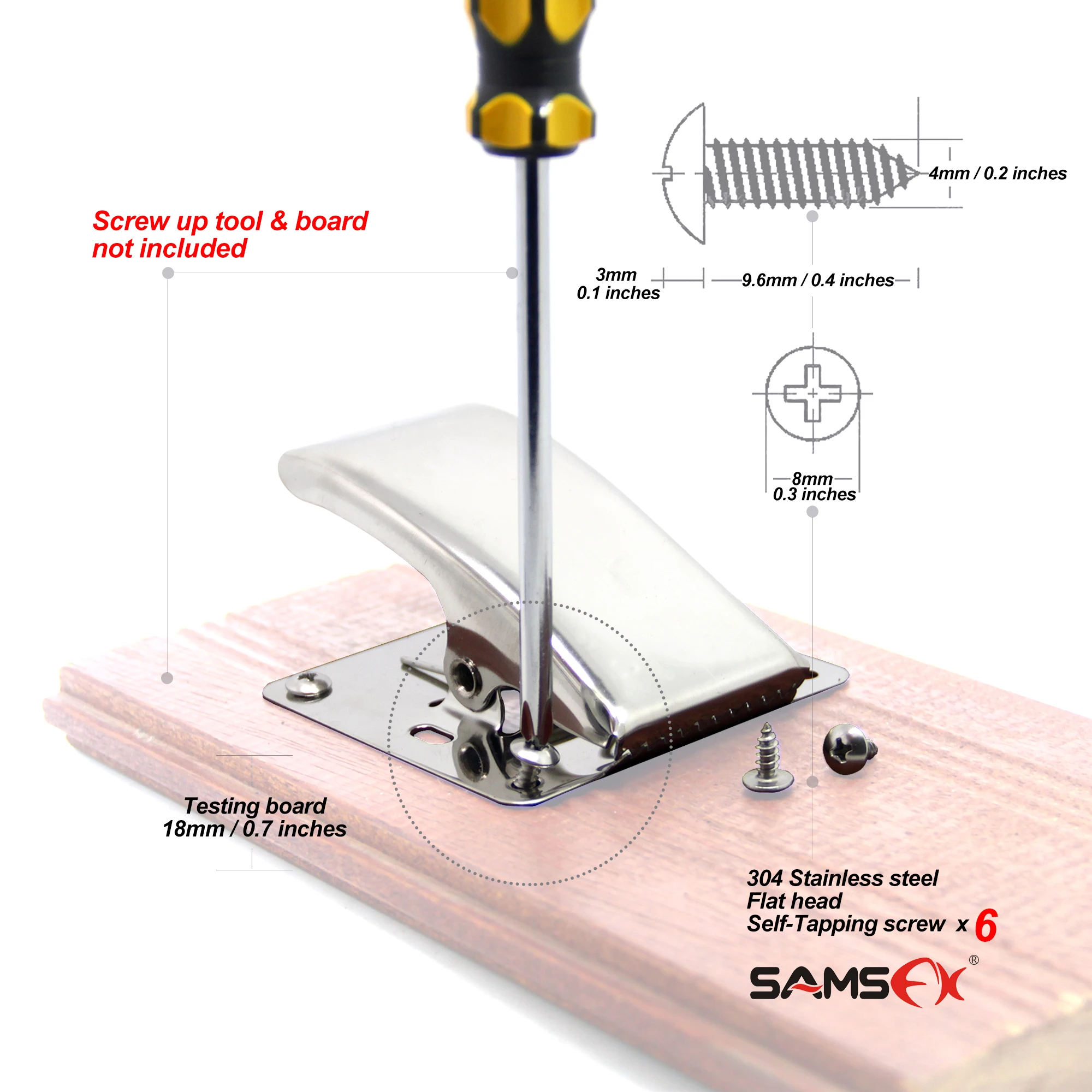 SAMSFX Fish Cleaning Board Tools Fillet Clamp w/Screws Deep-Jaw Fish Tail Clip Board for Scaling Table Bait