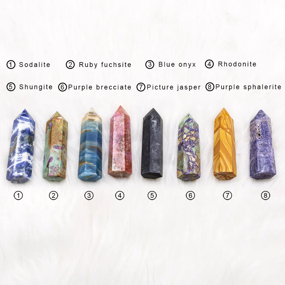 Wholesale high quality reiki natural mixed crystal point various quartz tower healing stone for home decoration