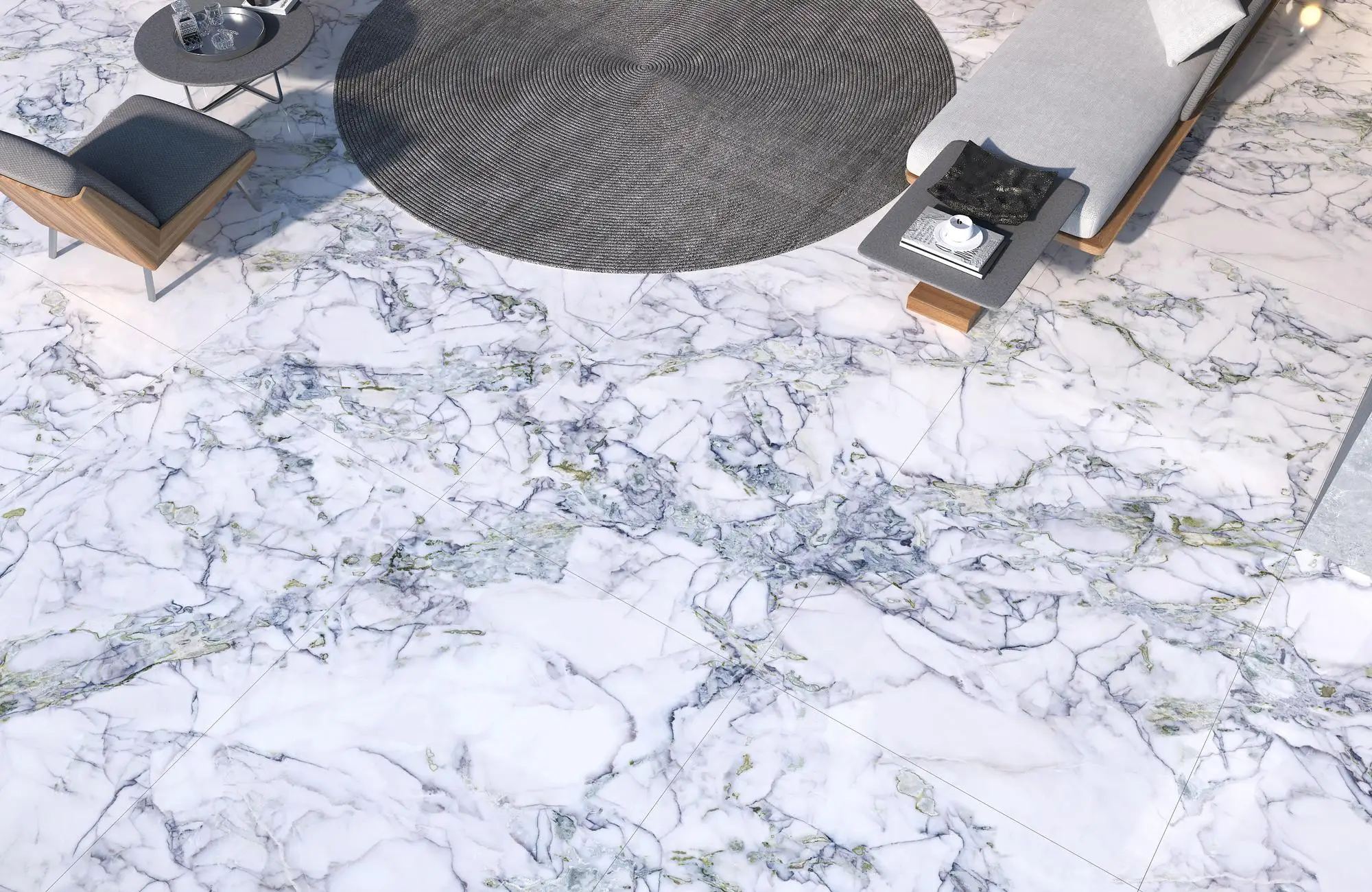 Crystal Glazed Porcelain Wall Panel for Wall Decoration & Flooring 2600X1200X6mm Complex Pattern Design