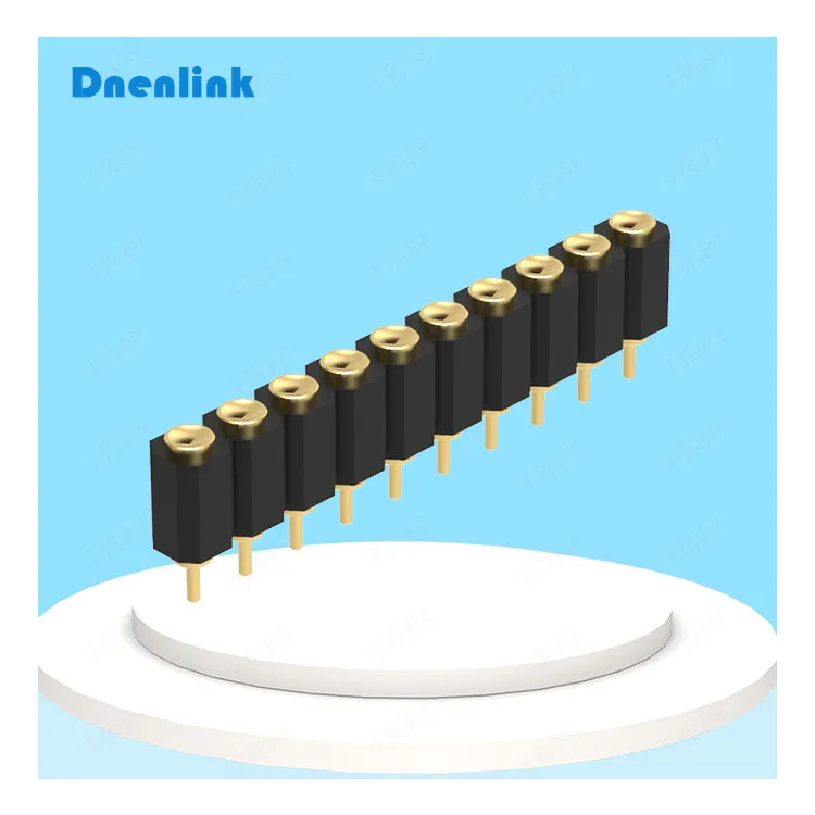 spring loaded pogo pin contact 2.54mm Concave H4.0mm Single Row Straight DIP pcb pogo pin connector