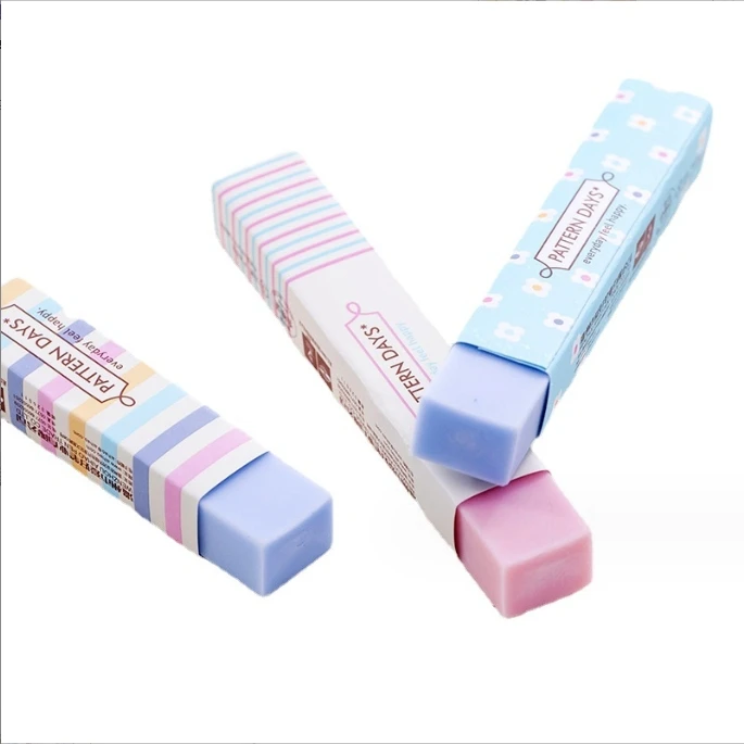 High Quality Hot Sale Multiple Candy Colors Funny Less Debris Long Two Headed Super Soft Student Eraser