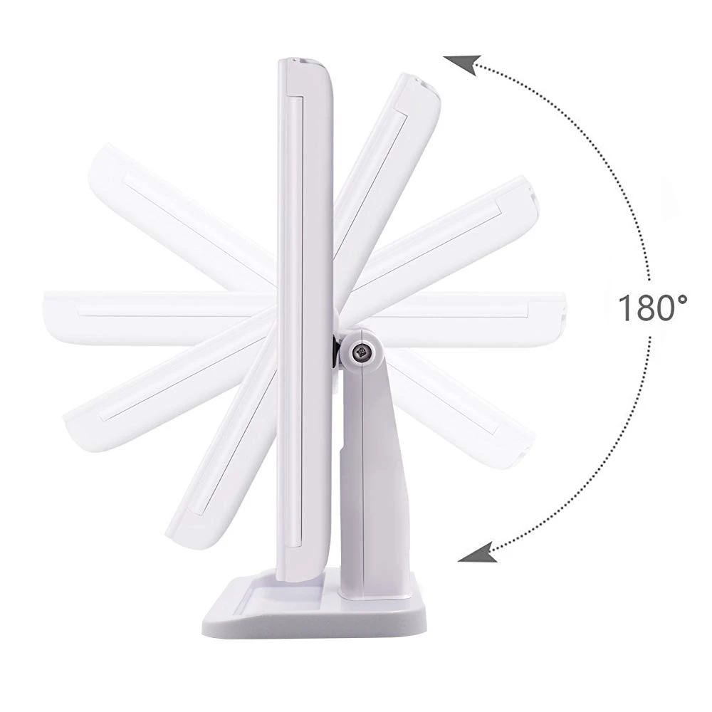  SINRI NEW Portable Lighted 180 Degree Rotation Battery Powered LED Vanity Makeup Mirror With 10X