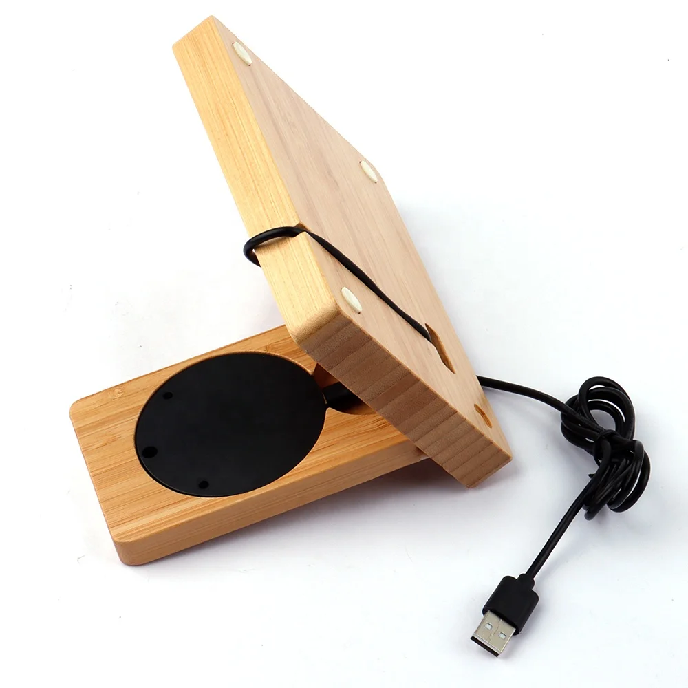 2021 New Desktop Bamboo Wireless Charger for Universal Mobile Phone