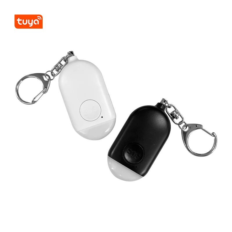 130Db Safe Sound Emergency SOS Personal Safety Alarm Keychain Tuya Bluetooth Panic Button Alarm System For Self Defense