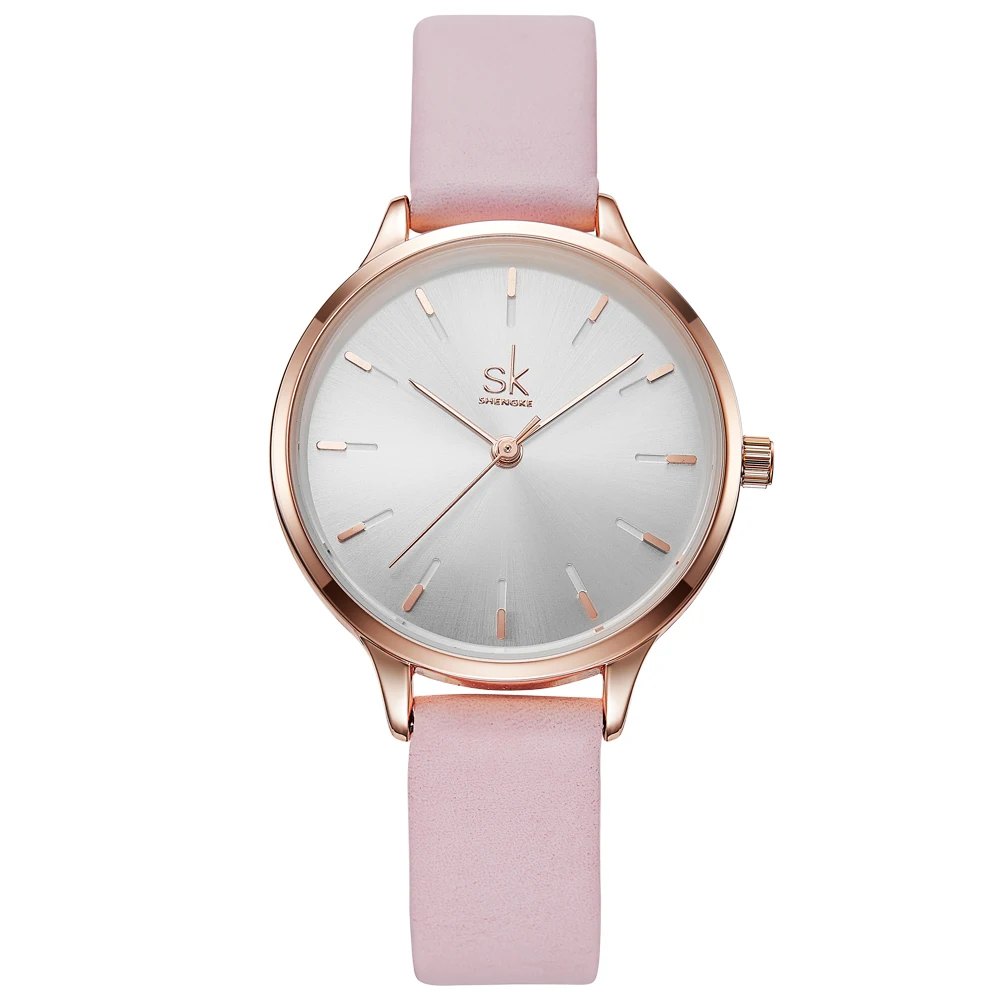 Shengke Fashion Women Watches Leather Strap Luminous Dial Female Wrist Watch Luxury Ladies Quartz Watch Custom Logo