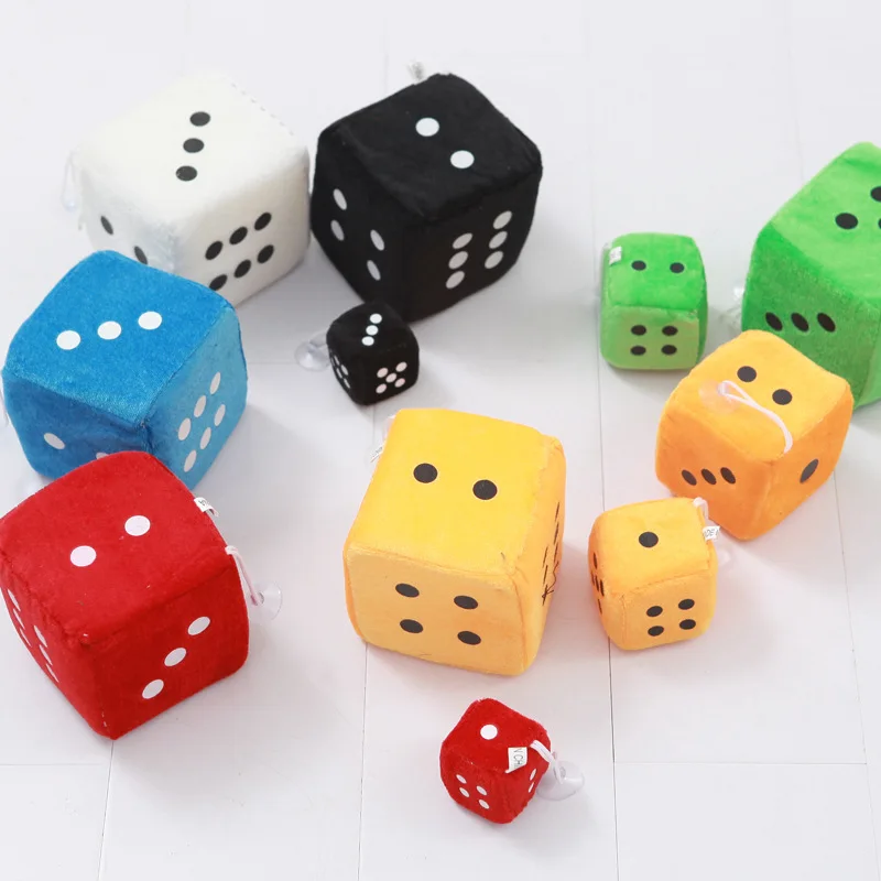 Cartoon plush dice toy suction cup pendant creative gift plush dice toys whole sale dolls cute plush