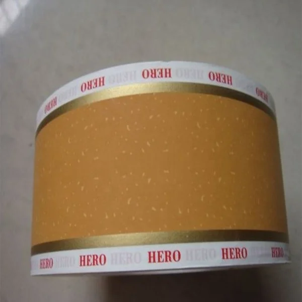 Gold supplier smoking logo printed yellow cork tipping paper cigarette tipping paper
