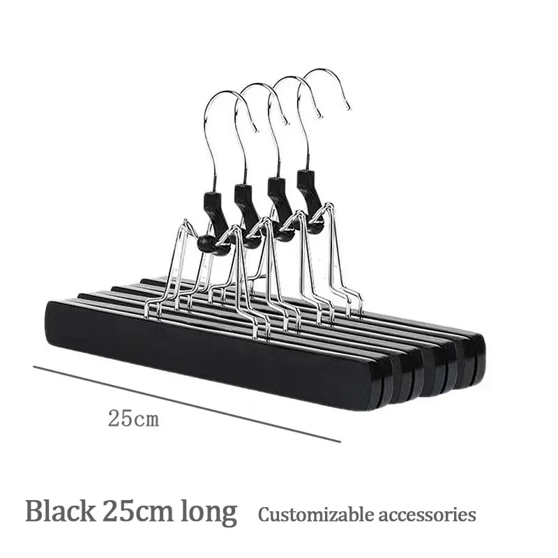 Factory Wholesale Custom Logo Wooden Wig Hanger Hair Extension Clip Pants Dress Hanger