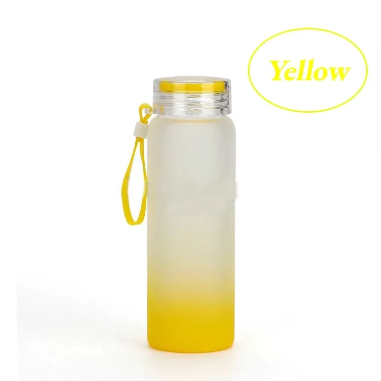 Drinkware Matte Glass Water Bottle Frosted Gradient Color 17oz 500ml sublimation blanks Sublimation blanks glass bottle