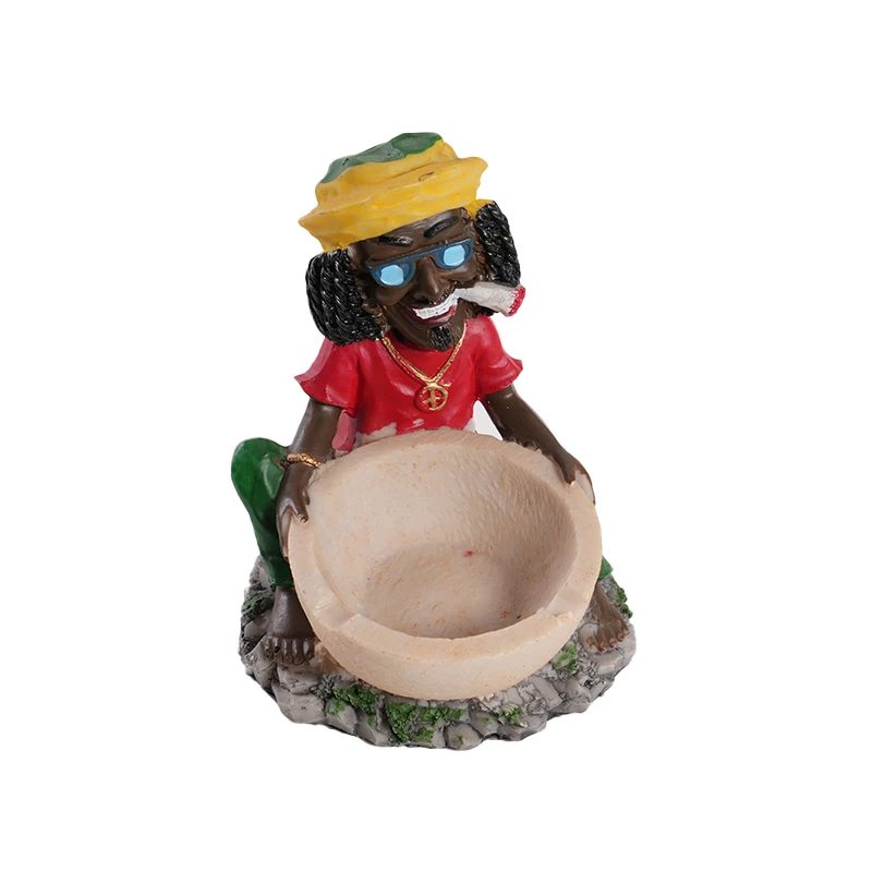 Wholesale Portable Ashtray Pocket New Design Rasta Bob Marley Jamaican Resin Ashtray