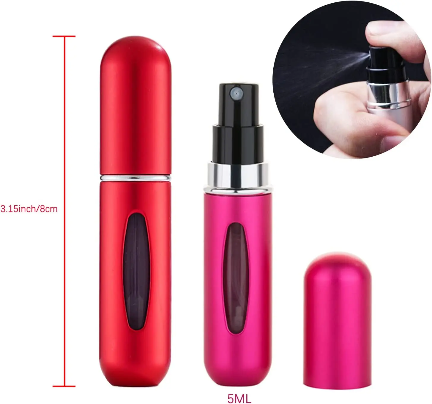 5ml Metal Travel Mini Portable Size Spray Refill Atomiser Aluminum Refillable Perfume Atomizer Bottles