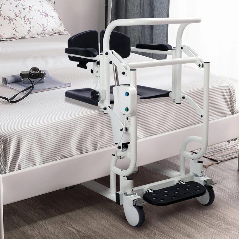 Mobile toilet chair with wheels commode chair for disabled electric lift transfer nursing chair for elderly shower