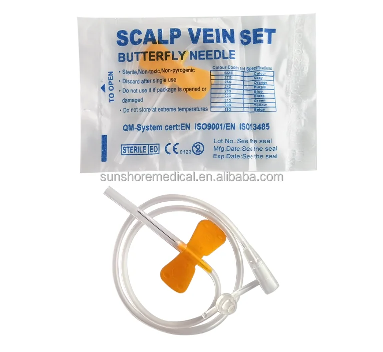 Disposable Medical Scalp Vein Infusion Set Butterfly Needle with Luer Slip