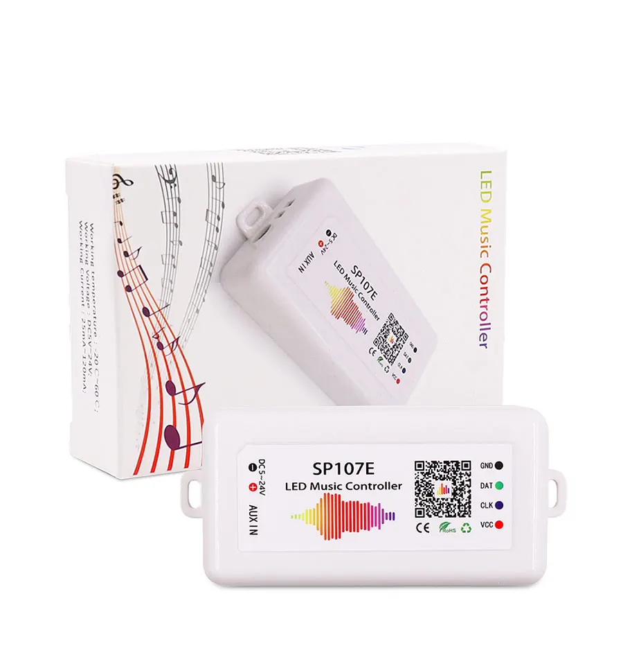 Программируемый RGB-приложение SP107E с синим зубом музыкальная светодиодная Пиксельная полоса контроллер для WS2812 WS2801 цветная лента мечты