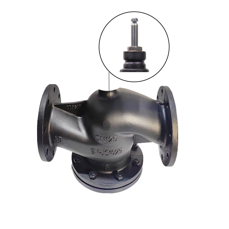 cast iron flanged motorized flow control valve body equal proportional regulate linear actuator balance valve PN16