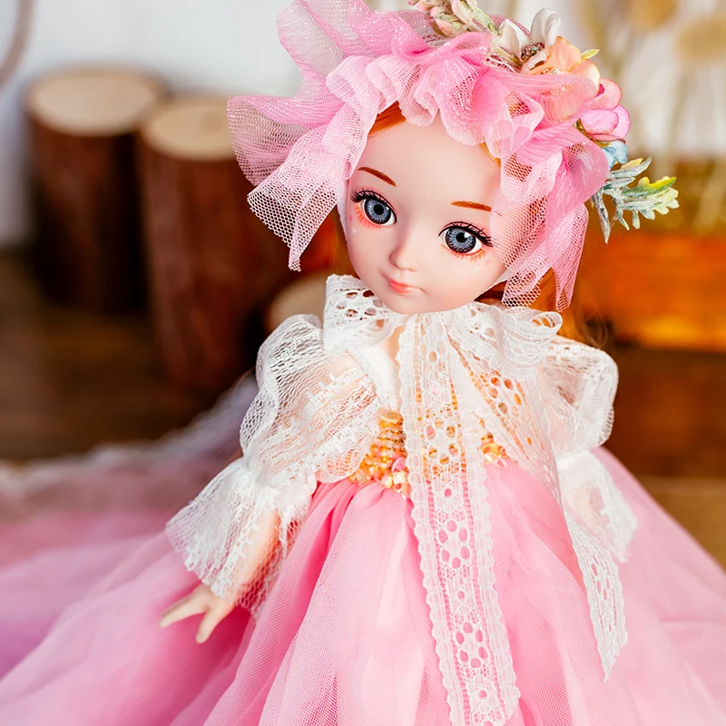 12 Inch Dress Up Dolls Set Girl Plastic Diy Toys Frozen Doll Novelty Gifts For Girl Present Fashion Princess Doll