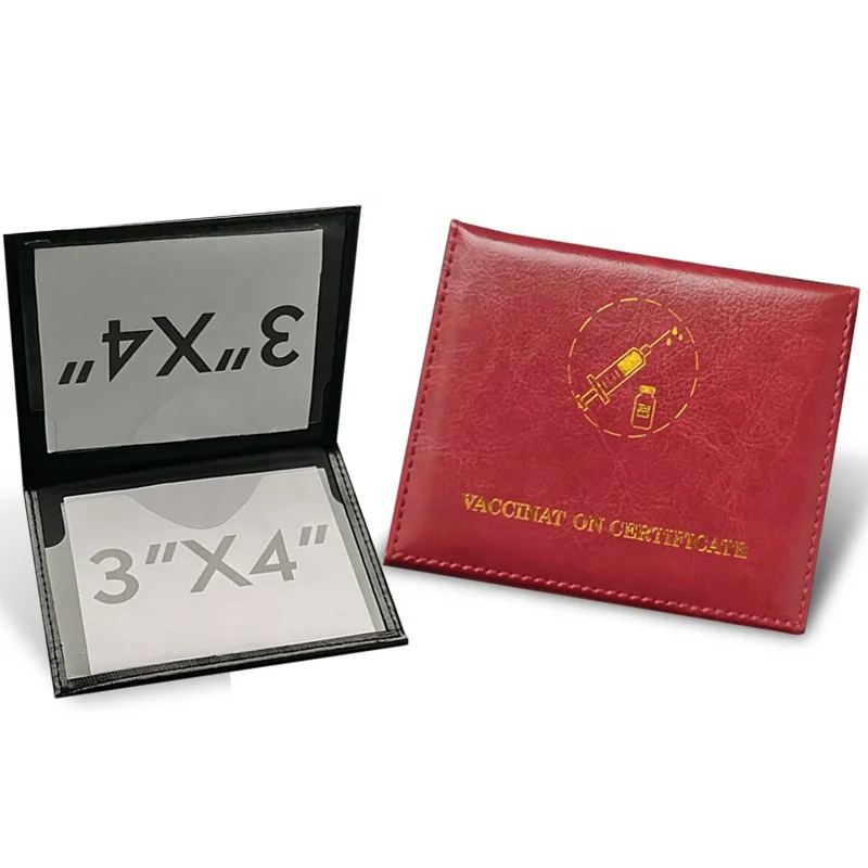 Personalized 4x3 Vaccination Certificate Holder Vaccine Record Card Protector For Man And Woman