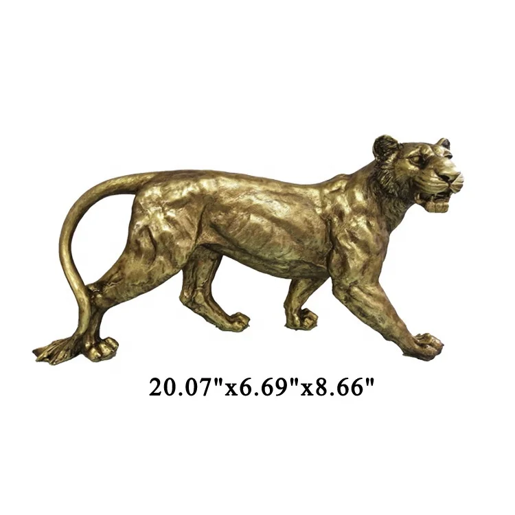 Home Sculpture Creative Furnishing Articles Northern Europe Animal Leopard Tiger Horse Lion Classical  Crafts Electroplating Fur