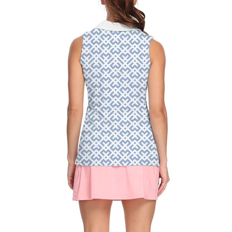 Wholesale Custom Golf wear sleeveless women golf shirt polo polyester shirts Anti-pilling poloshirts ladies