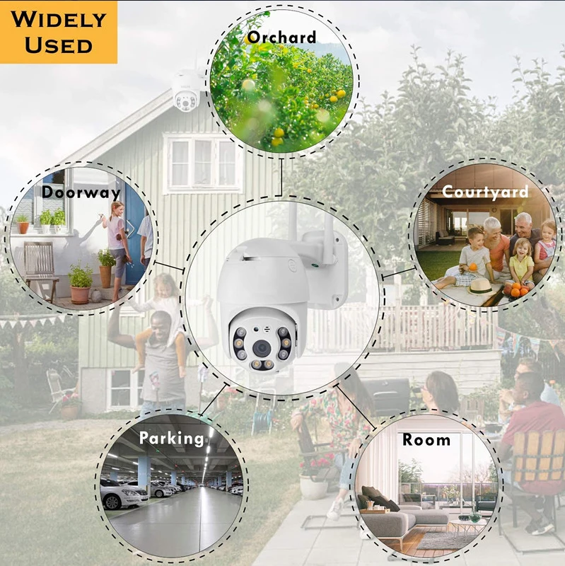  1080P PTZ WIFI Camera Long Range Outdoor Two Way Audio Dome Camara 2MP Security IP HD Motion Detection