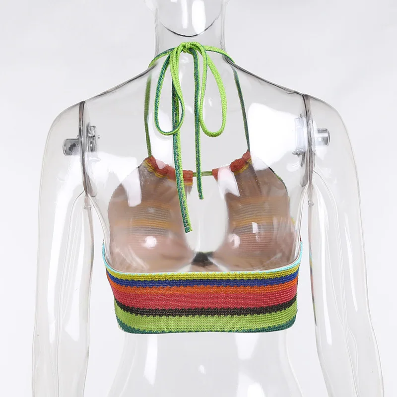 T3019 Новинка, оптовая продажа, женский сексуальный контрастный цвет, открытая спина, клубный Топ, сексуальный укороченный топ