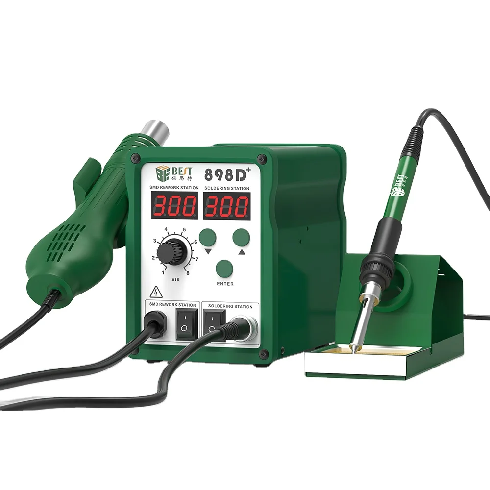 BESTOOL 898D Double switch lead - free quick heat air digital 2 in 1 SMD soldering station motherbord repair