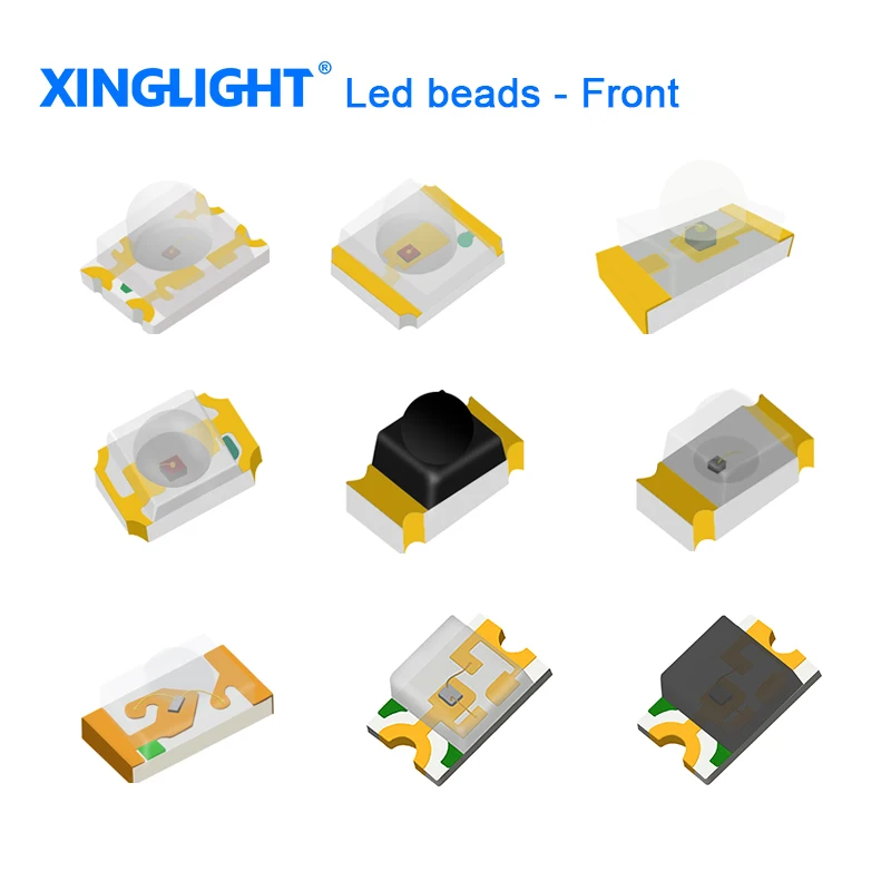 XINGLIGHT Сверхъяркий светодиодный шарик SMD 0603 0805 1206 Антимаксимальный чип Красный Светло-Голубой Светло-Желтый Оранжевый Светло-Белый Зеленый