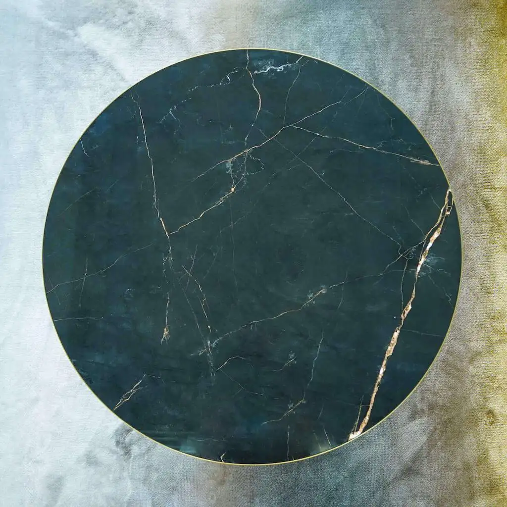  LC-057 Louis Round основание постамента черный мрамор золотой большой журнальный столик для гостиной отель