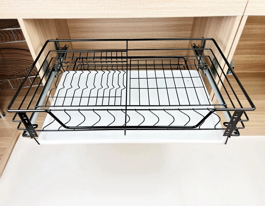 LW Kitchen Pantry Metal Wire Mesh Storage Baskets Cabinet Pull Down Basket Kitchen Pantry Kitchen Drawer Organizer Basket