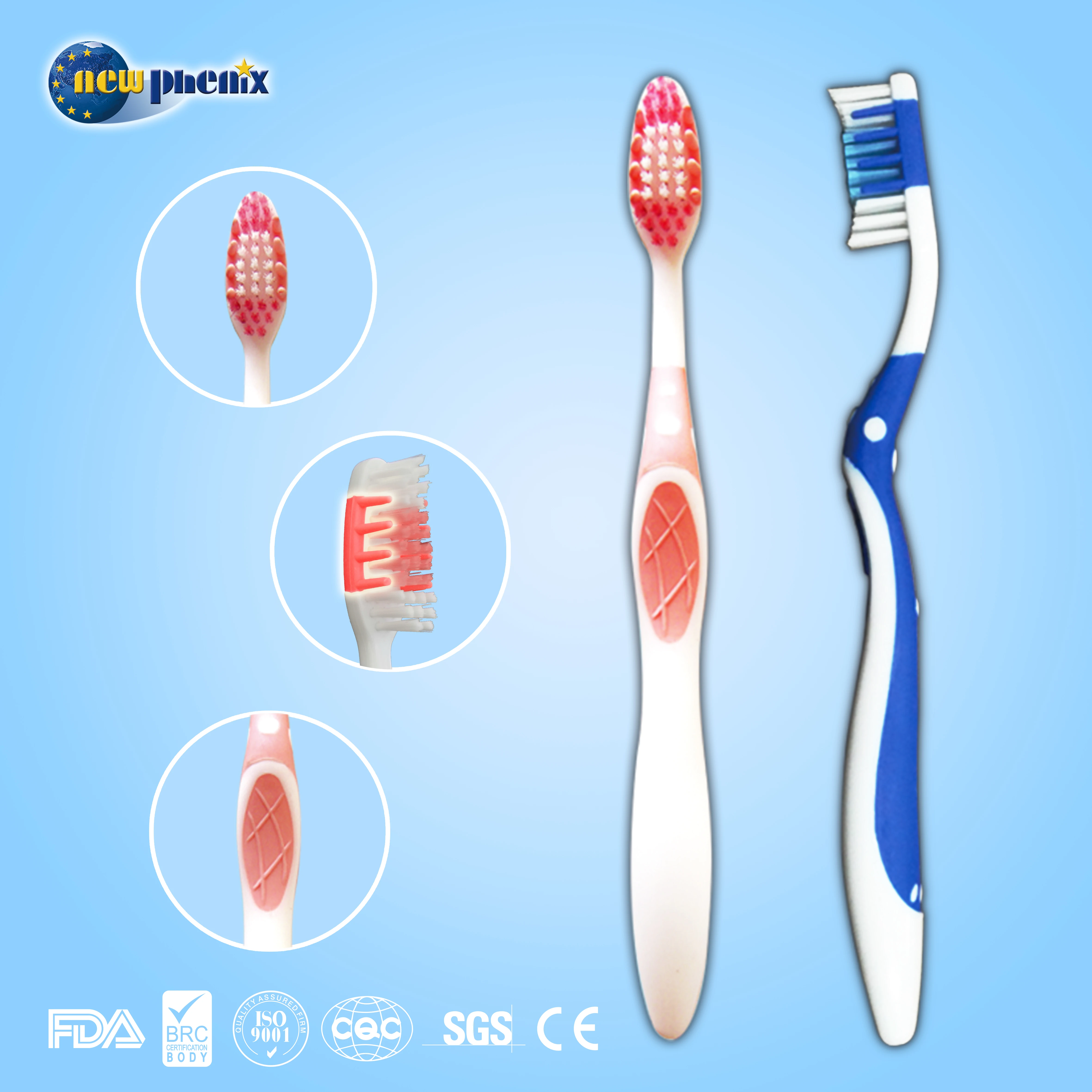 Plastic adult gum massage toothbrush for adult