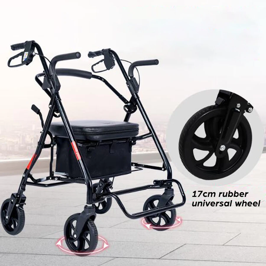 High Quality Elderly adjustable folding aluminium walker rollator for adults