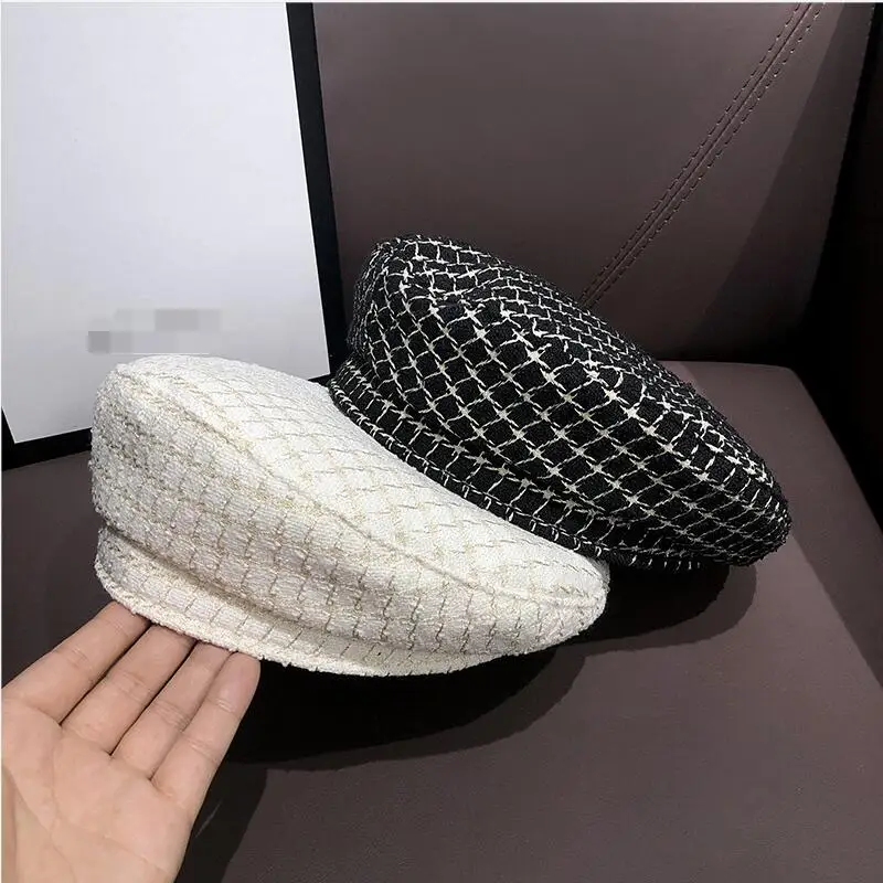 HT-670 Brand High Quality Pattern Berets Berets Women Beret Hat French Style 100% Wool Adult Casual Winter Male Plain Dyed