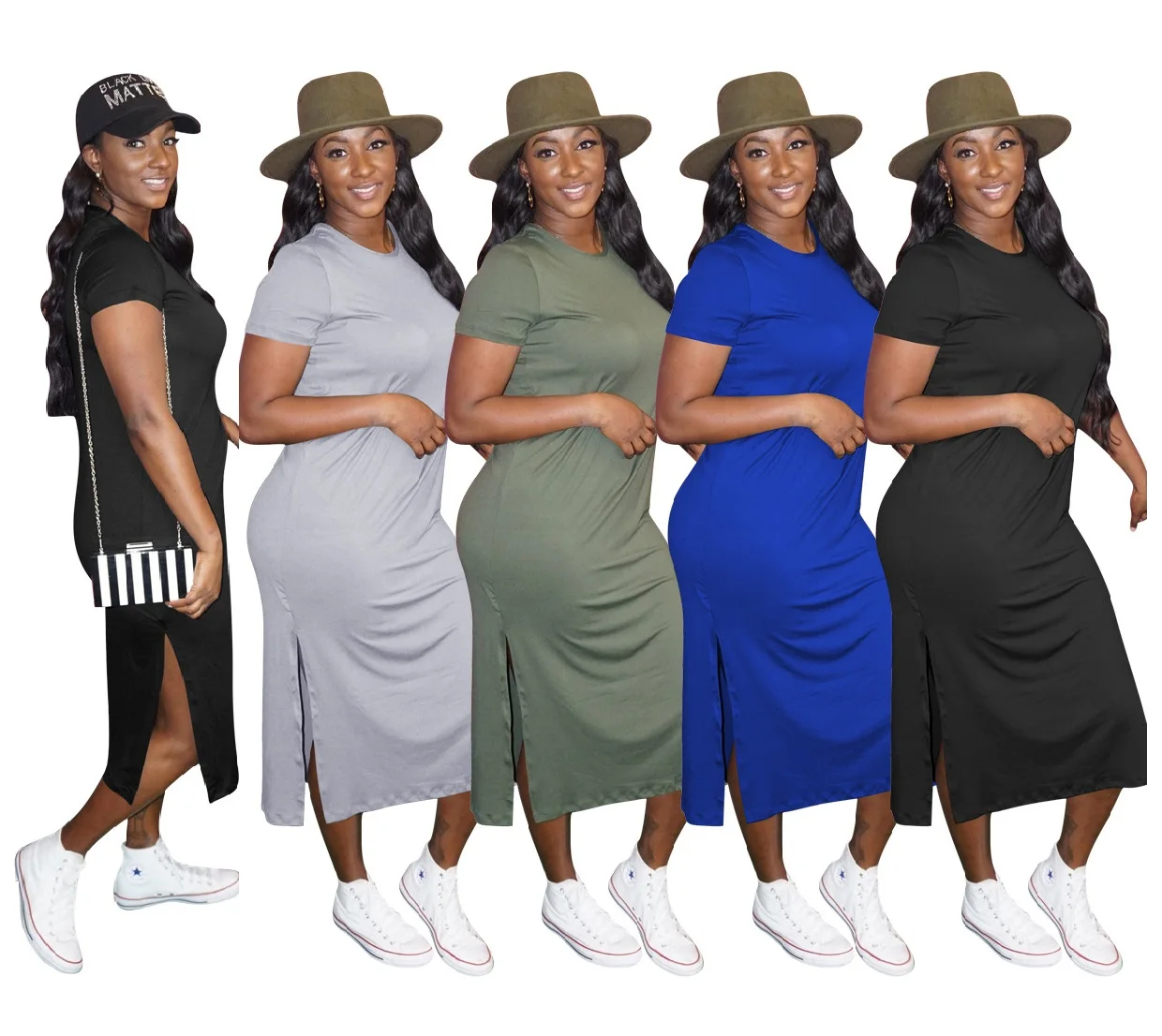 Fashion Autumn Casual Dresses Solid Color Loose Midi Ladies Dress Fall Clothing For Women Dress