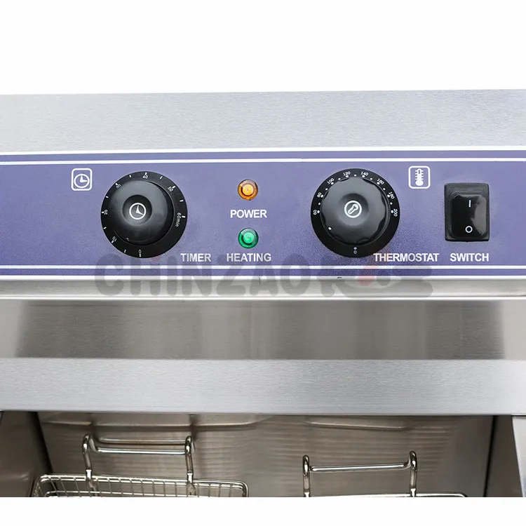 Коммерческая электрическая фритюрница для куриных чипсов с двойными резервуарами