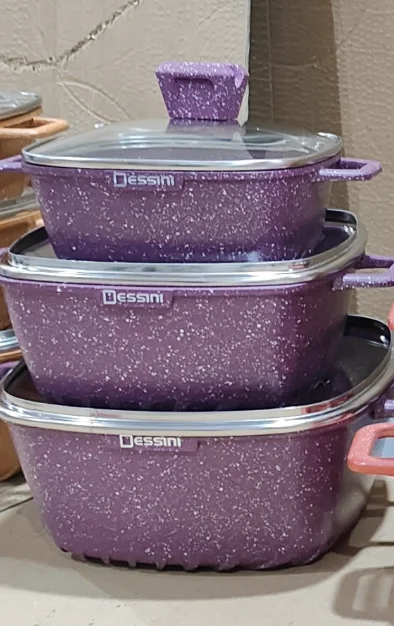 Hot Selling 6pcs set 20/24/28cm Cooking Pot Set  Cookware Granite Cartoon Cookware Set Stainless Steel