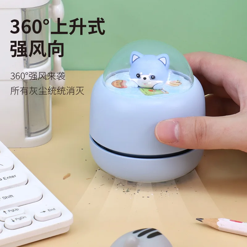 2024 YAOJI Portable Lightweight Cute Smart Desk Dust Sweeper Robot Vacuum Mini Cleaner For Office Computer Keyboard