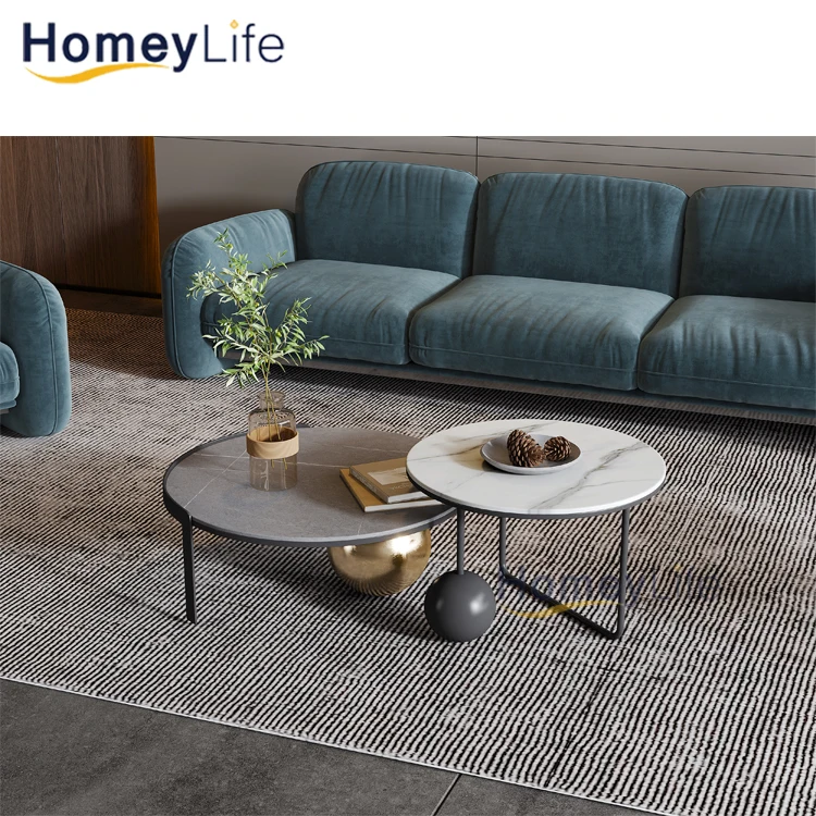 Best Quality Silver Metal Gold White Marble Top Coffee Tables Three Sizes Side Tables for Living Room Furniture Set