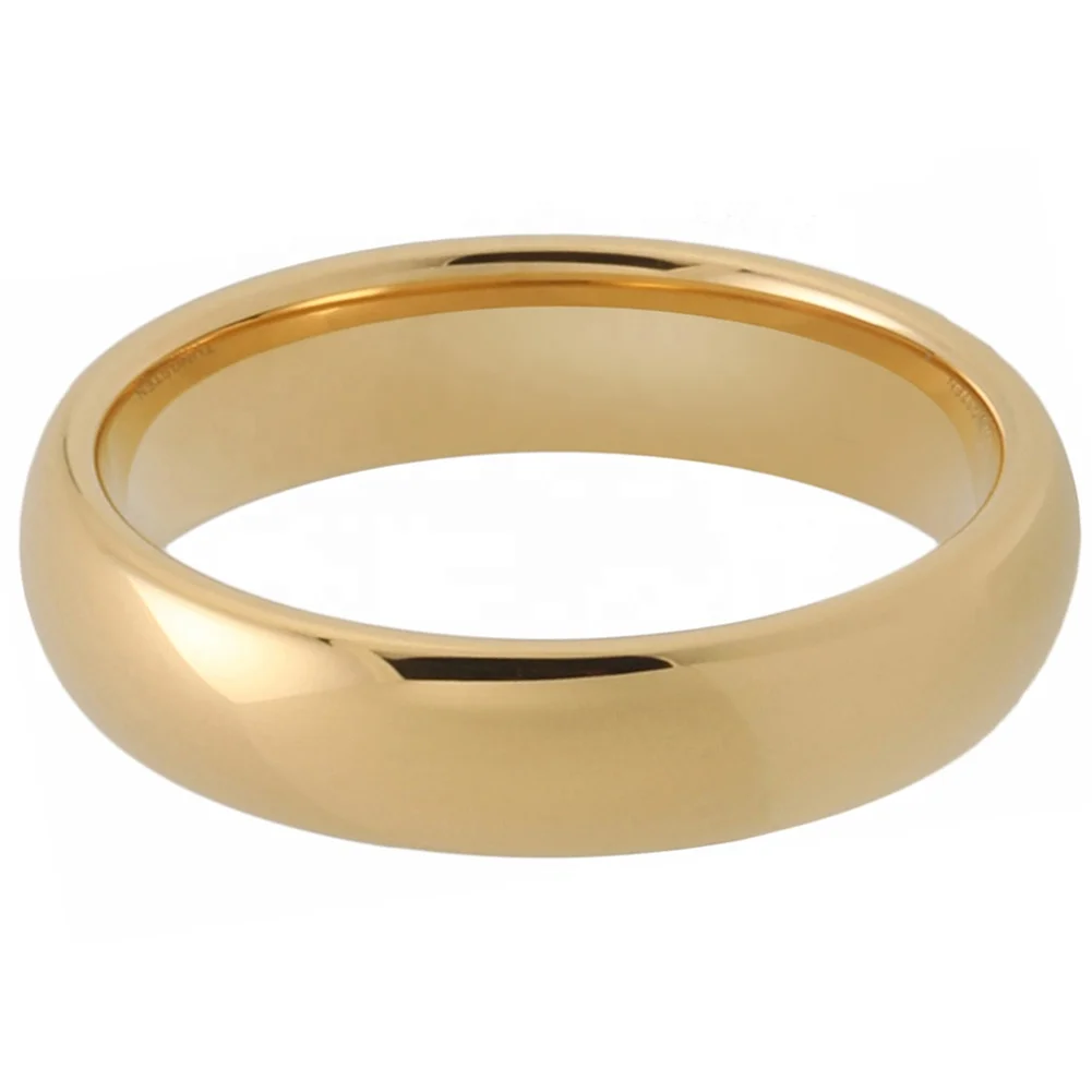 Coolstyle Jewelry Wholesale Dropshipping 5mm Gold Plated Fashion Engagement Wedding Band Tungsten Carbide Ring for Women Men