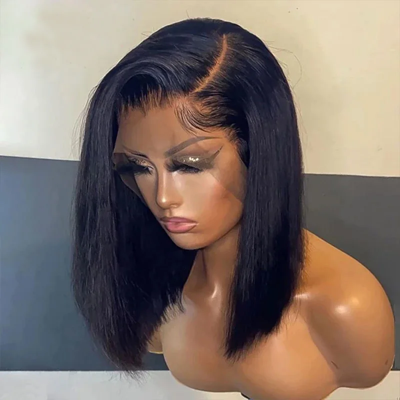 Wholesale Cheap Raw Indian Short Bob Wig Glueless Full Hd Lace Front Wigs Natural Human Hair he Lace Frontal Wig For Black Women