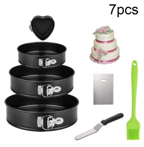 4-Inch 9 inch Springform Cake Pan Round Carbon Steel Hear Shaped Cake Baking Pans Nonstick Tin With Leakproof Removable Bottom
