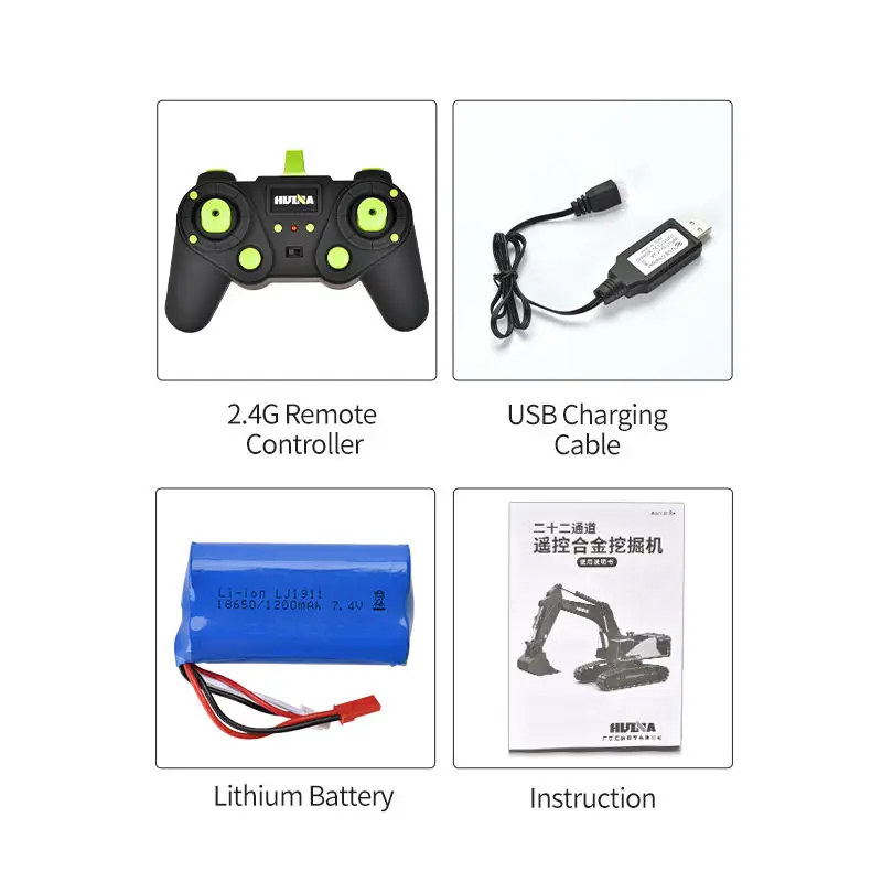 New Style Huina 593 Metal Radio Control Toy Vehicles RC Truck Axle Excavator Tractor Metal Architecture Toys