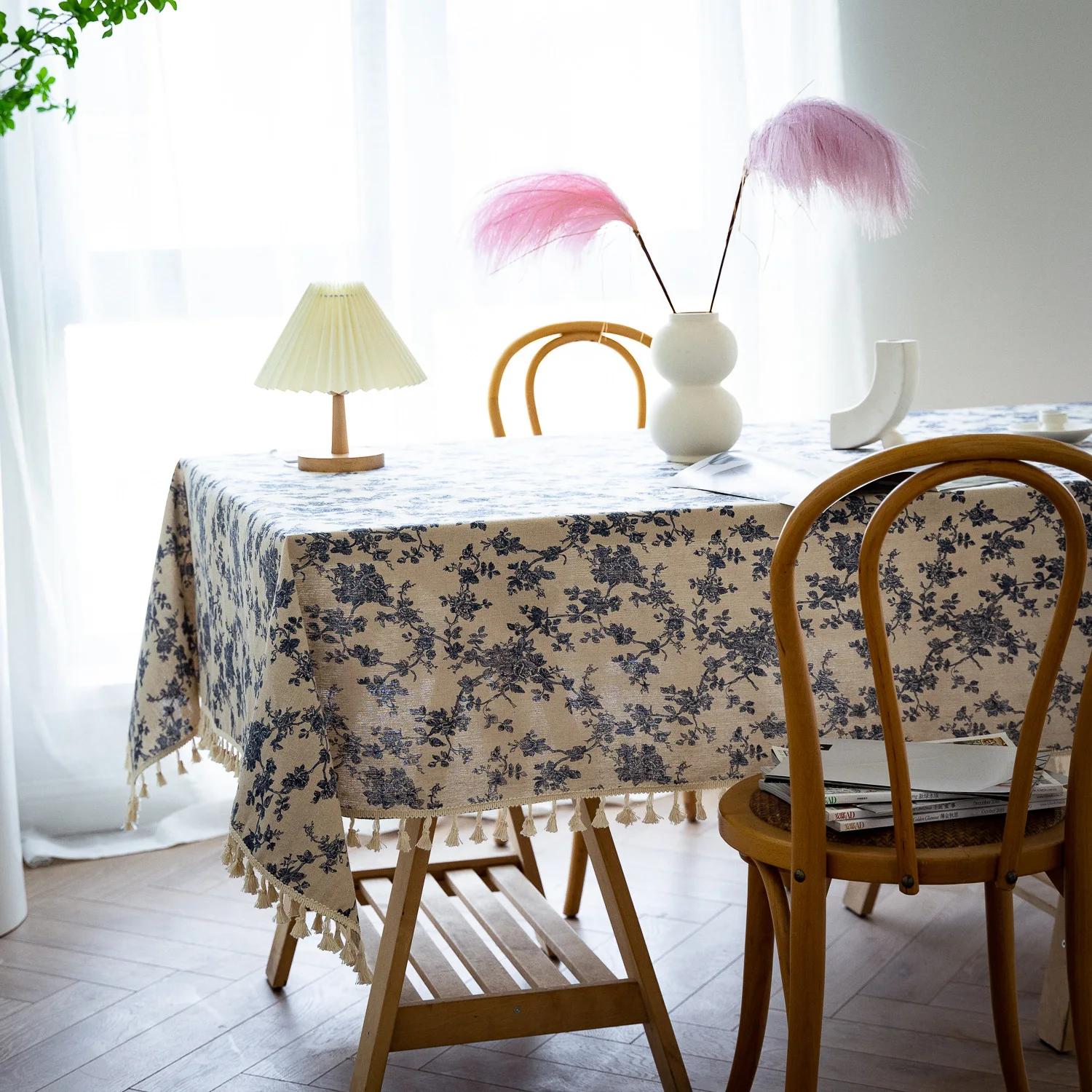 French Retro Small Wild Chrysanthemum Tablecloth Ins Wind Cotton And Linen Printed Tablecloth Wholesale