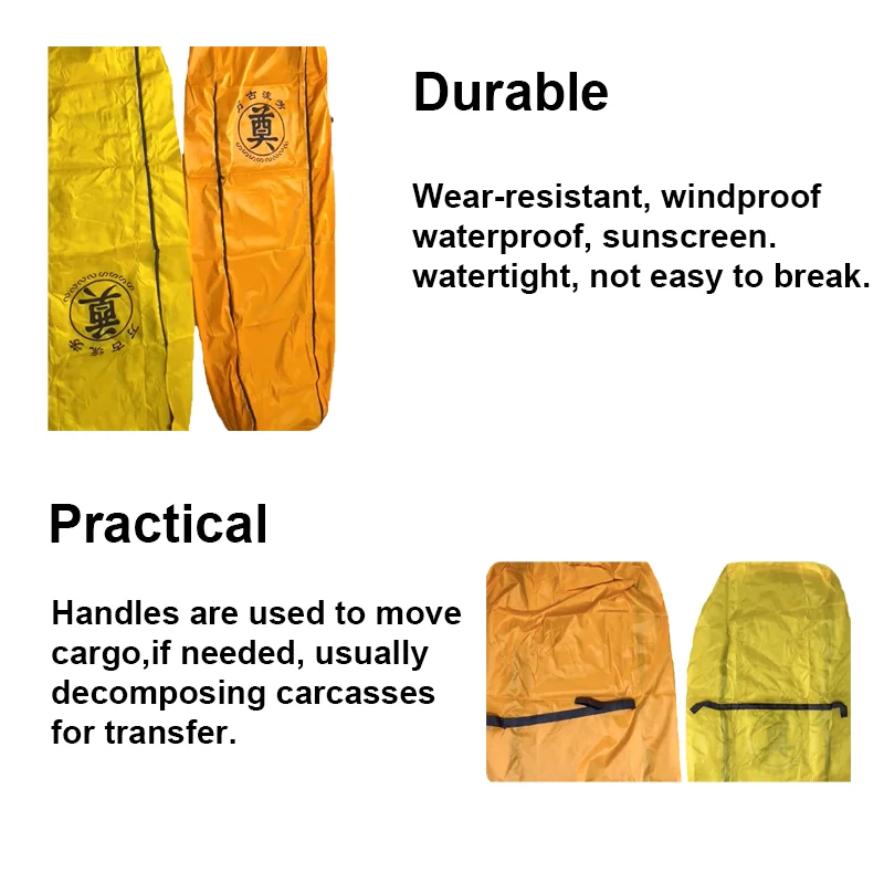 High Quality PEVA Large Adult Body Bag Waterproof Dead Body Pouch with 4 Handles Funeral Supplies coffin accessories