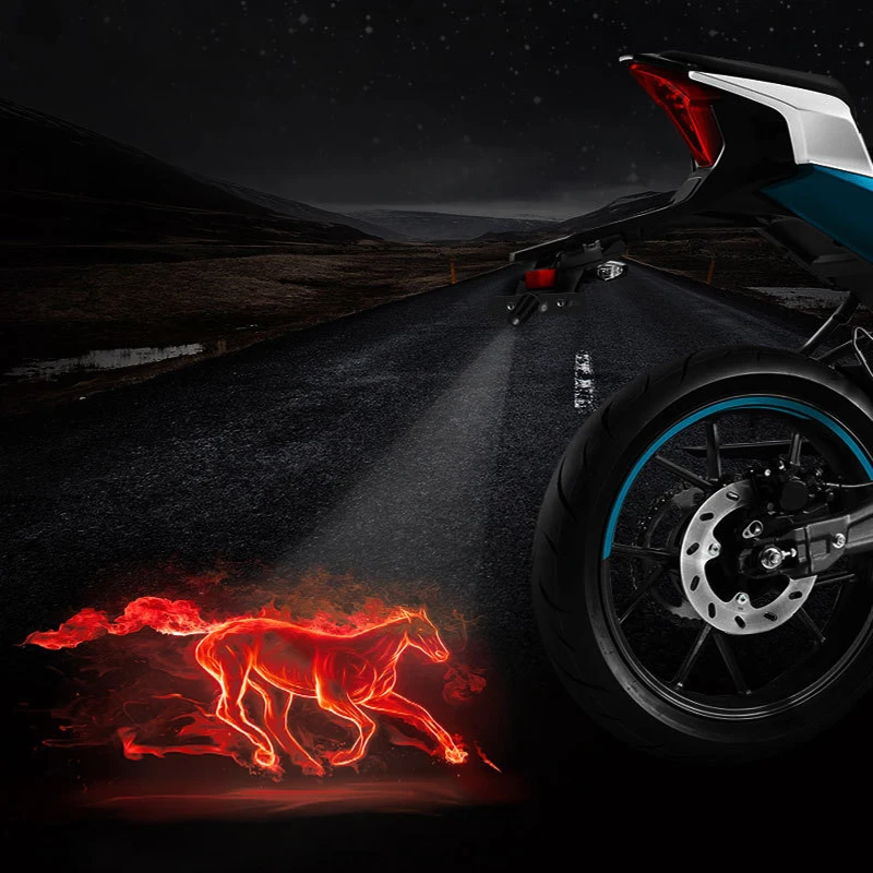 PUERXIN Motorcycle Tail Light Indicator Logo led Fog Lamp Welcome Ghost Projector Spot Light Motorcycle Rear Laser Driving Light