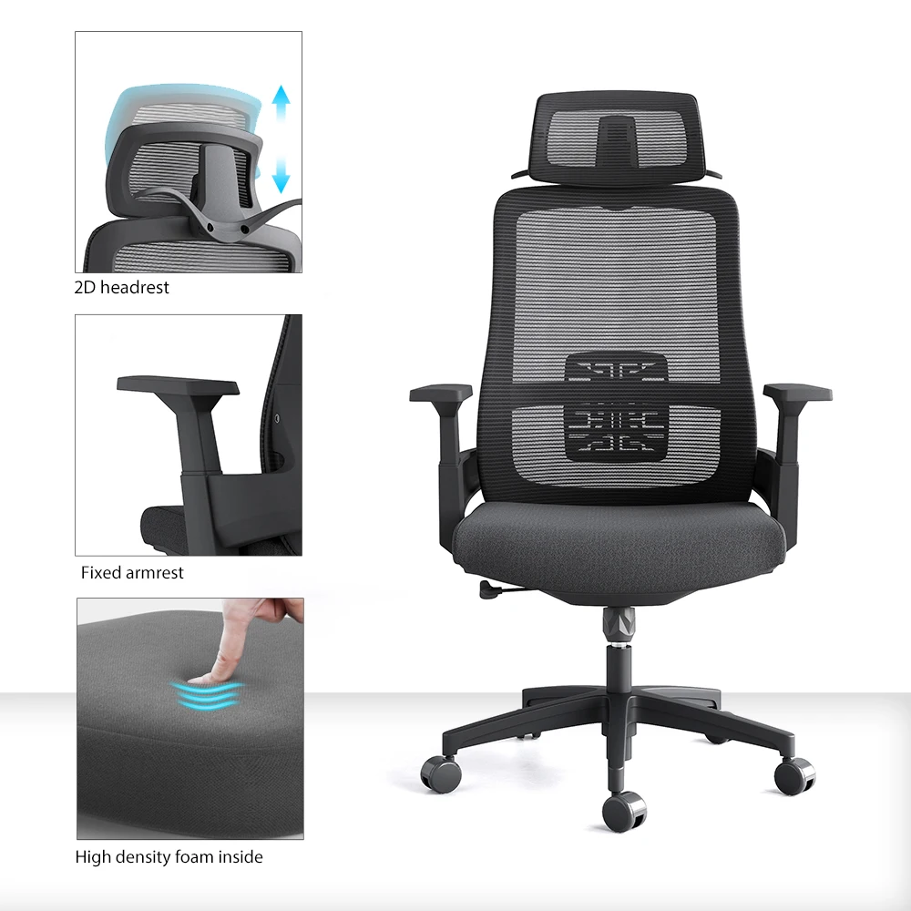 New Design Ergo Mesh Computer Chair Swivel Home Office Chair With Headrest
