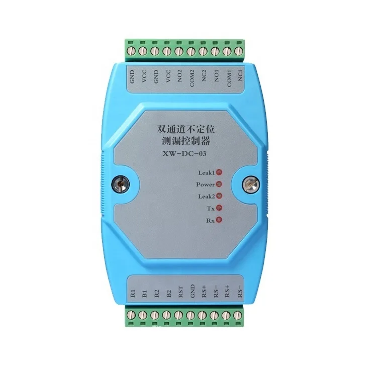 Two Channel RS485 Leak Controller Sensor Detection Machine Alarm Monitoring System Liquid Water Detector