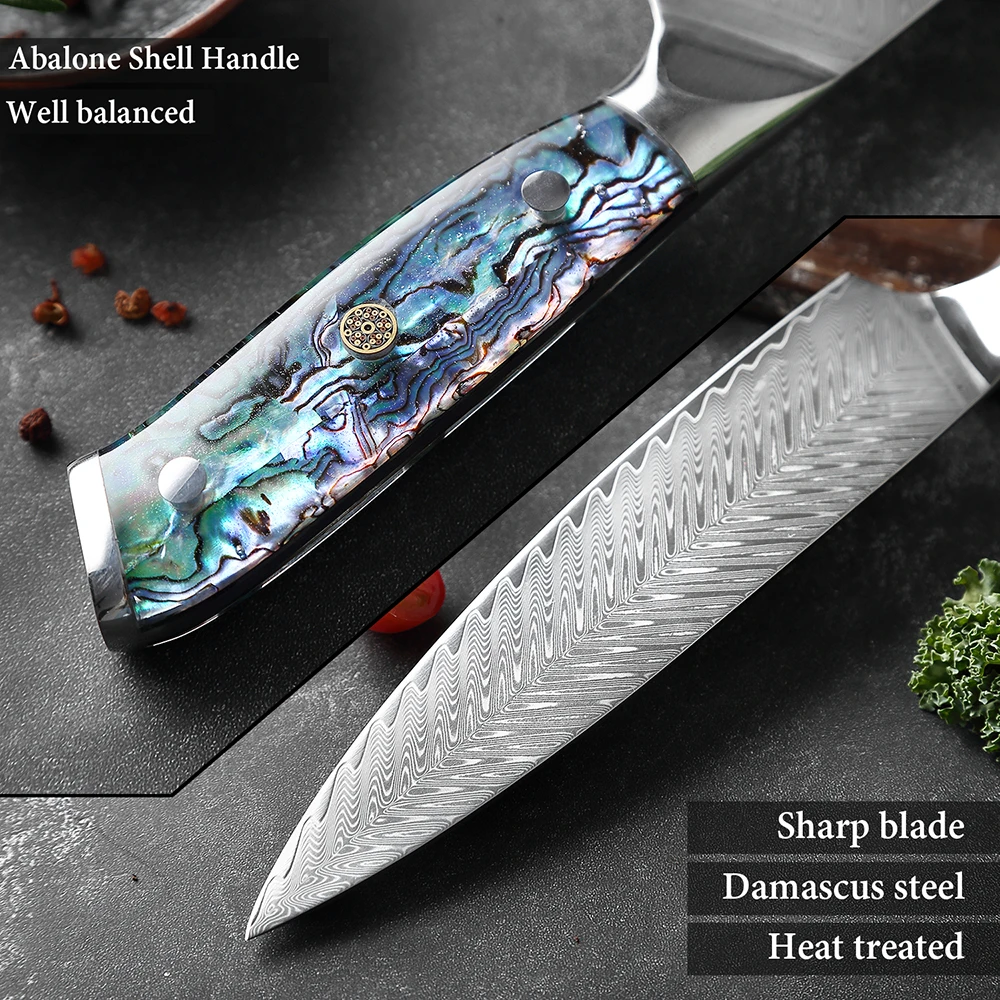 XITUO Chef Knife Drop shipping Damascus Steel Set Kitchen Knives 1-5 PCS Japanes Santoku Boning knife Shell Handle Free Shipping