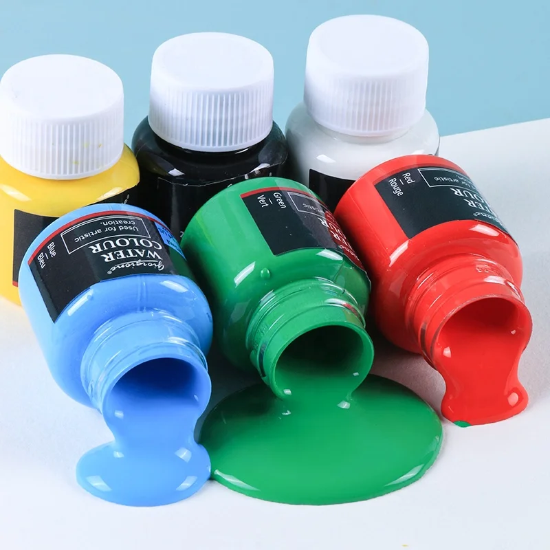 Giorgione Wholesale 25ml 6pcs Water color Textile Paint Plastic Bottle Acrylic Oil Painting Set With Free Nylon Brush