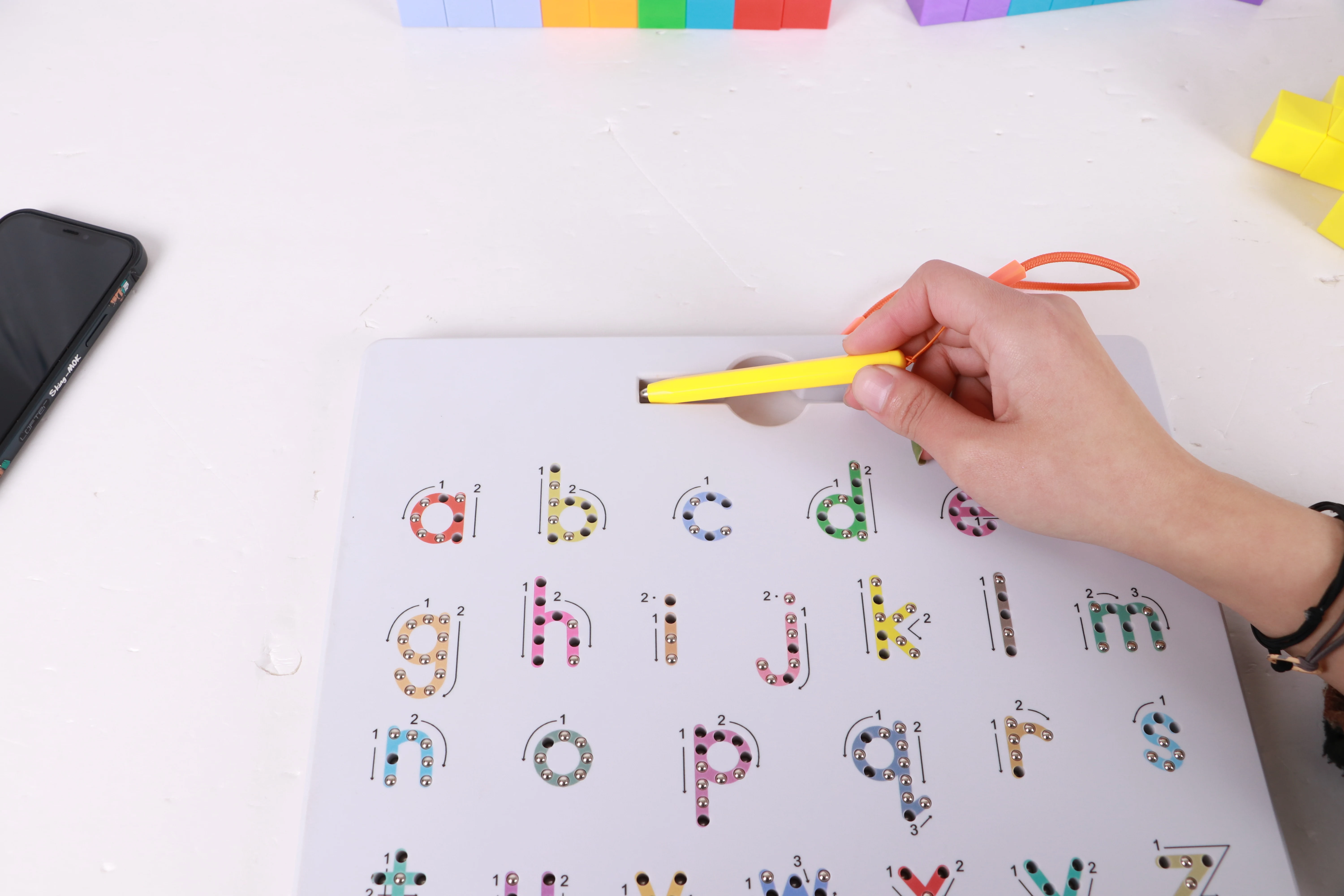 Double Sided Magnetic Letter Board - 2 in 1 Alphabet Magnets Tracing Board for Toddlers ABC Letters Uppercase & Lowercase