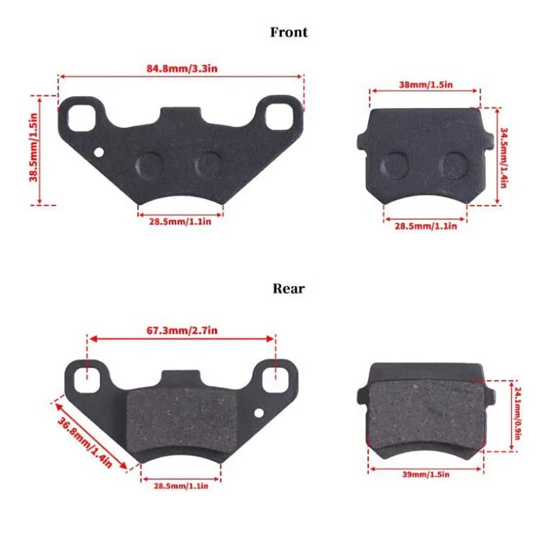 Disc Brake Pads Compatible with 50cc 70CC 90 cc 110 cc 125cc Taotao SunL ATVs Go karts Quad 4 Wheeler